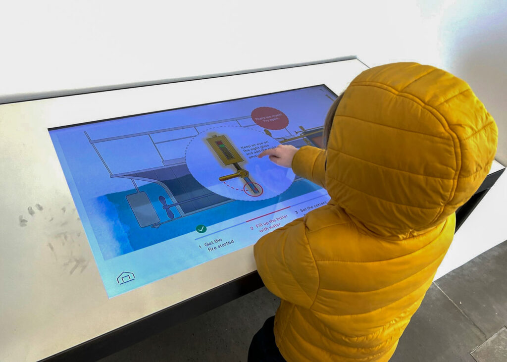 interactive screens at Windermere Jetty