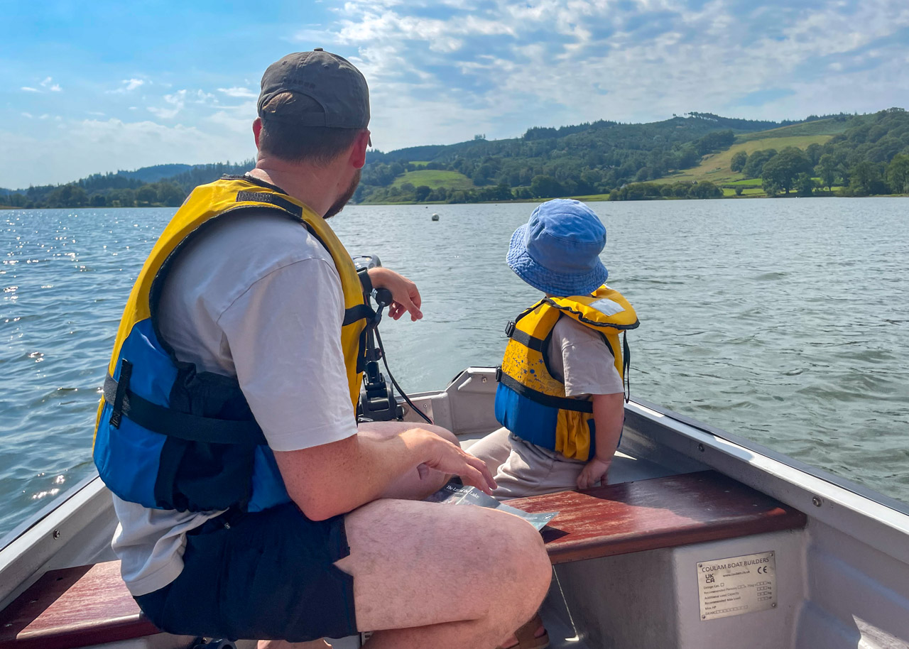Out on a boat on Esthwaite Water